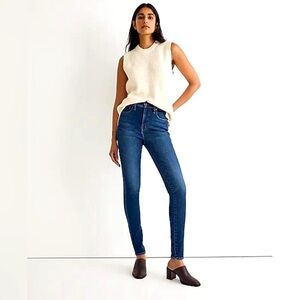 MADEWELL Women's 10" High-Rise Skinny Jeans Smithley Wash Denim Petite Size 27P